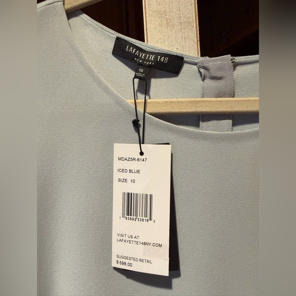 Lafayette 148 New York Soft Blue Midi Dress - Picture 3 of 3